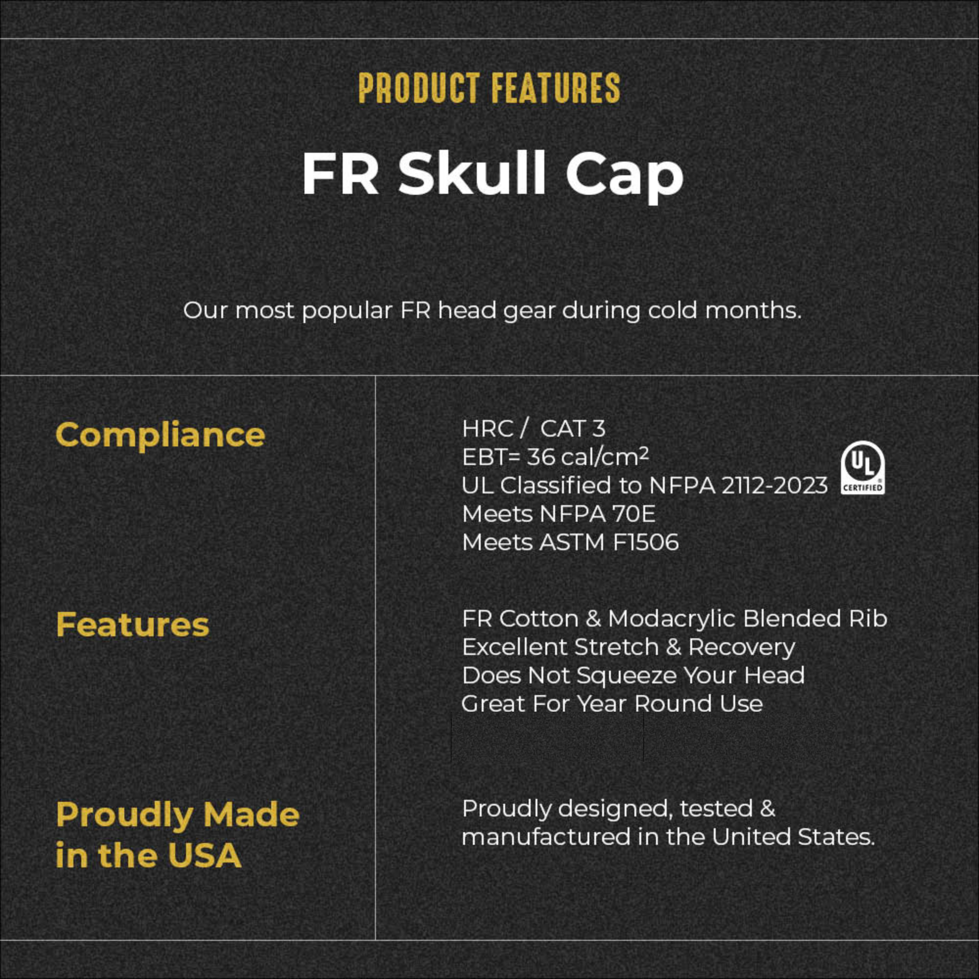 Benchmark FR Flame Resistant Skull Cap from Columbia Safety